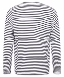 SF Men T-Shirt a maniche lunghe Oxford Navy con etichetta, White/Oxford Navy XXS, SFM204 – immagine 4