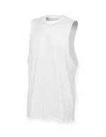 SF Men Ärmelloses T-Shirt mit Ripp-Ausschnitt, Black XS, SFM232 – Blanc