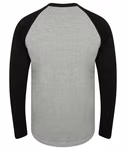 SF Men T-Shirt Raglan a maniche lunghe in Cotone, Heather Grey/Black XS, SFM271 – immagine 4