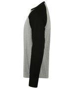 SF Men Langarm Raglan T-Shirt aus Baumwolle, Heather Grey/Black XS, SFM271 – Bild 5