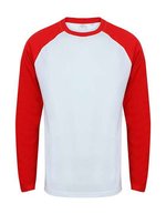 Men´s Long Sleeved Baseball T – White/Red