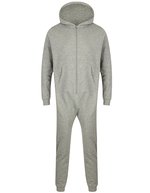 SF Men Einteiler mit Kapuze und Reißverschluss, Heather Grey L/XL, SFM470 – Chine Gris