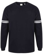 SF Men Übergroßes Sweatshirt mit Sloganprint, Black XXS, SFM514 – Oxford Navy/White Stripes