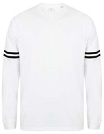 SF Men Übergroßes Sweatshirt mit Sloganprint, Black XXS, SFM514 – White/Black Stripes