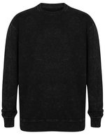 SF Men Washed Loose Fit Sweatpullover aus Baumwolle, Washed Black XXS, SFM520 – Bild 1