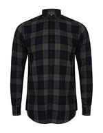 SF Men Karierter Twill Herren-Schnitt mit Button-down – Navy Check