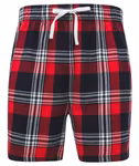 SF Men Shorts Lounge Tartan in Flanella di Cotone, Red-Navy Check M, SFM82 – immagine 3