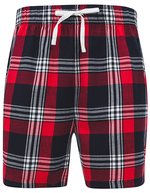 SF Men Tartan Lounge-Shorts aus Baumwoll-Flanell, Red-Navy Check XS, SFM82 – Red-Navy Carreaux