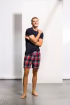 SF Men Tartan Lounge Shorts made of Cotton Flannel, Red-Navy Check M, SFM82 – image 7