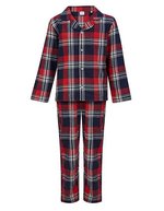 SF Minni Karierter Flanell Lounge Set für Kinder – Red-Navy Check