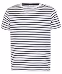 SF Minni T-Shirt a maniche corte a righe per Bambini Cotone, White/Oxford Navy 9-10 Jahre, SM202 – immagine 3
