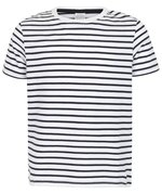 SF Minni Gestreiftes Kinder-Kurzarm-T-Shirt Baumwolle, White/Oxford Navy 5-6 Jahre, SM202 – Bild 3