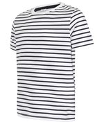 SF Minni Gestreiftes Kinder-Kurzarm-T-Shirt Baumwolle, White/Oxford Navy 5-6 Jahre, SM202 – Bild 5