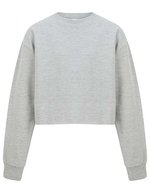 SF Minni Kinder-Sweater Cropped mit Oversize-Schnitt – Heather Grey