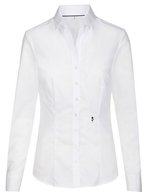 Seidensticker Bügelfreies Slim Fit Hemd mit Stickerei, Anthracite 32, SN080613 – Bianco