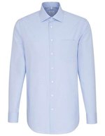 Seidensticker Langarmhemd Karo-Streifen Regular Fit Baumwolle, Check Light Blue - White 38, SN193600 – Bild 1