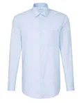Seidensticker Langarmhemd Karo-Streifen Regular Fit Baumwolle, Check Light Blue - White 38, SN193600 – Striped Light Blue - White