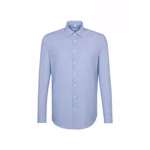 Seidensticker Long Sleeve Shirt Checked/Striped, Non-Iron, Check Light Blue - White 37, SN293600 – image 3