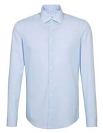 Seidensticker Langarmhemd Slim Fit Karo/Blockstreifen, Check Light Blue - White 36, SN693600 – Raye Bleu clair - Blanc