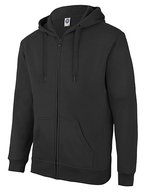 Raglan Kapuzensweatshirt mit Fleece-Futter – Deep Black