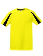 Starworld Ultra-Tech Sportshirt mit Kontrast-Ärmeln, Atoll/White XS, SW309 – Fluorescent Jaune/Noir