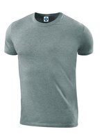 Starworld Bio-Baumwolle T-Shirt mit Ripp-Kragen, Black S, SWGL1 – Chine Gris