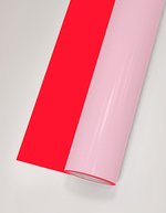 L-FLEX Transferfolie, matte Oberfläche, 80°C Waschbeständigkeit, Antique Gold (ca. Pantone 18-0950TCX) Meter, T100 – Neon Red (ca. Pantone 805C)