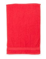 Towel City Frottiersport-Handtuch mit Herringbone-Rand – Red