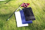Towel City Baumwoll-Golfhandtuch mit Fischgrätrands, Black 30 x 60 cm, TC033 – Bild 1