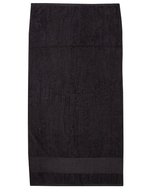 Towel City Handtuch Baumwolle 50x100 cm Fischgrätrand – Black