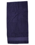 Towel City Badetuch mit Fischgrätrand und Aufhängeschlaufe – Navy