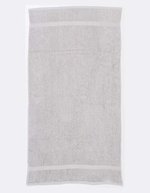 Towel City Luxus Frotteehandtuch mit Herringbone-Rand, White 70 x 130 cm, TC04 – Grey (Solid)