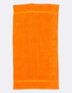 Towel City Luxus Frotteehandtuch mit Herringbone-Rand, White 70 x 130 cm, TC04 – Orange