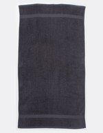 Towel City Luxus Frotteehandtuch mit Herringbone-Rand, White 70 x 130 cm, TC04 – Steel Grey