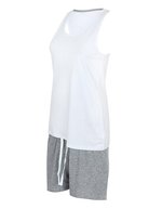 Towel City Ärmelloses Damenoberteil mit Tasche – White/Heather Grey