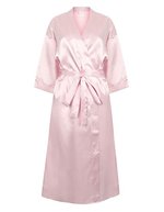Towel City Kimono-Bademantel aus dehnbarem Satin – Light Pink