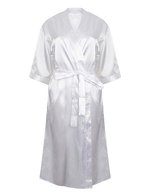 Towel City Kimono-Bademantel aus dehnbarem Satin – White