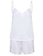 Towel City Satin Cami Pyjama-Set mit Shorts, Black M/L, TC057 – White