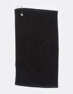 Towel City Premium Golfhandtuch mit Öse, 100% Baumwolle – Black