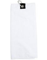 Towel City Mikrofaser Golfhandtuch mit Haken – White