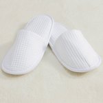 Towel City Waffle-Optik Slipper mit Mischgewebesohle, White 36-41 (4-7), TC66 – Bild 3