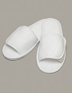 Towel City Zehenfreie Hausschuhe mit Klettverschluss – White