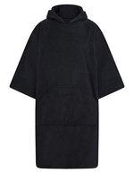 Towel City Bademantel mit Kapuze und Kängurutasche – Black