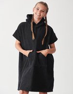Towel City Bademantel mit Kapuze und Tasche für Kinder – Black