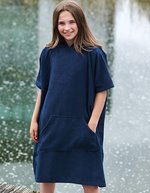 Towel City Bademantel mit Kapuze und Tasche für Kinder – Navy