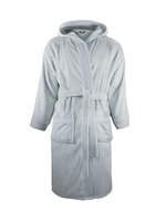 The One Towelling® Bathrobe Hooded Black S/M (TH1095), TH1095 – Silver Grey