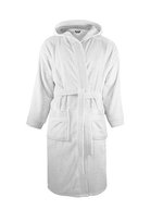 The One Towelling® Bathrobe Hooded Black S/M (TH1095), TH1095 – White