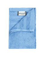 The One Towelling® Bambus-Badetuch mit gestreiftem Saum – Aqua Azure