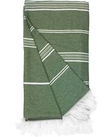 The One Towelling® Recyceltes Hamamtuch mit Streifenmuster – Olive Green