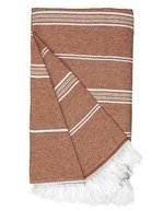 The One Towelling® Recyceltes Hamamtuch mit Streifenmuster, Ash Grey 100 x 180 cm, TH1400 – Rouille Orange